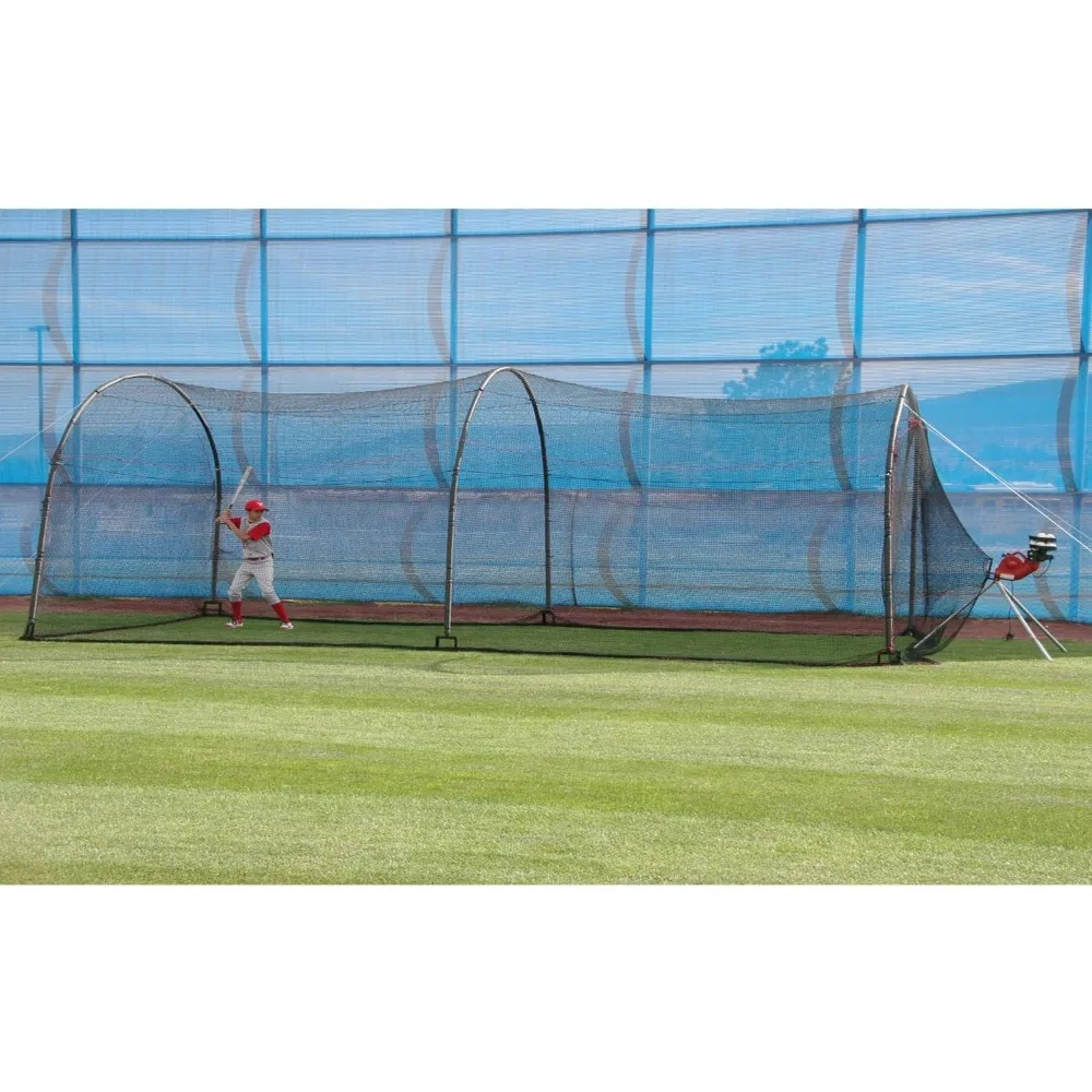 

Sports Xtender 30' Baseball & Softball Batting Cage Net & Frame (Machine NOT Included) - Durable Fiberglass Frame and Polyester