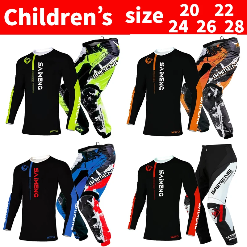 motocross kids set MX Jersey and Pants children Youth MTB DH UTV Enduro MX Gear Set Combo Off Road Racing Suit Dirt Bike