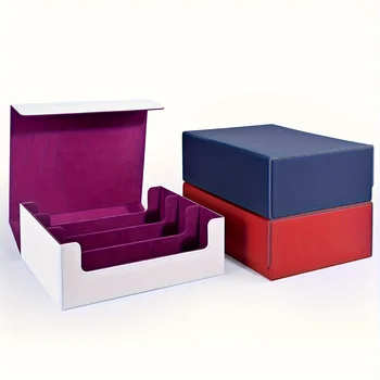 대용량 트레이딩 카드 보관함, 카드 상자, 3 열, 1800 + 단일 데크, 강력한 마그네틱 PU 가죽 카드 보관 가능