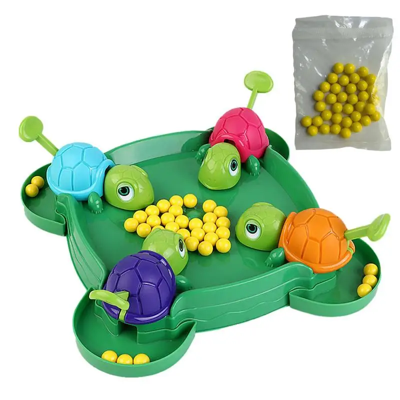 Juegos de mesa de tortuga hambriento, juego de mesa con bola de frijol para rascar tortuga, juguetes educativos para niños, juegos de fiesta