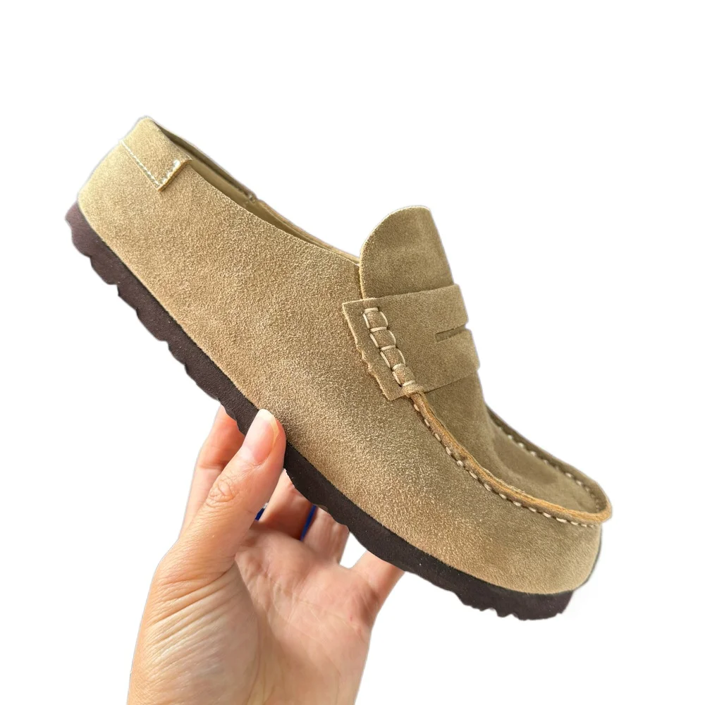 2027 Damen-Schuhe aus Rindsleder mit verstärkter Zehenpartie, halbem Schaft, für Frühling und Herbst, weiche Sohle, bequem, für den Alltag, lässige Retro-Müller-Schuhe. – Detail 7