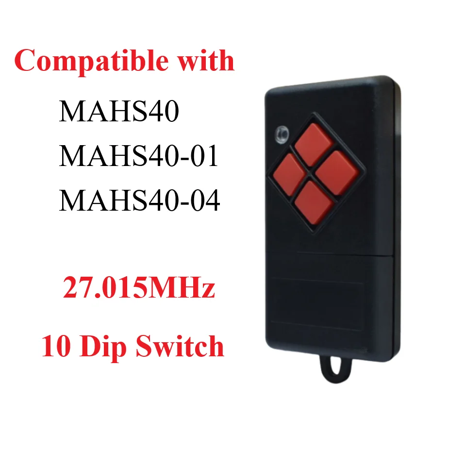 Dickert 27.015MHz NEW MAHS40 MAHS40-01 MAHS40-04 Garage Remote Control Red Button 27.015MHz Gate Keyfob Transmitter