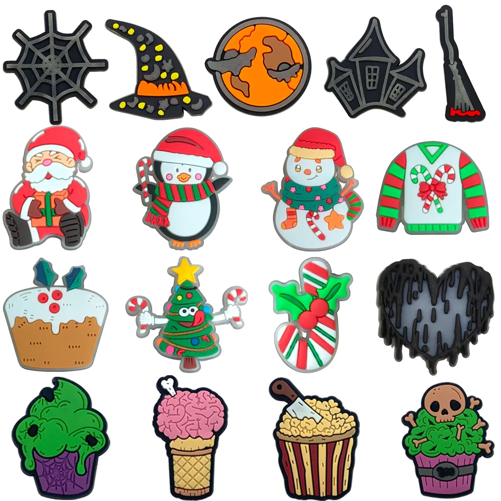 Halloween PVC Shoe Charms Luminous Christmas Sandals Accessories Shoe Decorations Kids Gifts