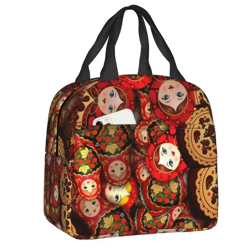 

Russia Matryoshka Doll Lunch Box Women Cooler Thermal Food Insulated Bag School Children Student Resuable Picnic Tote Bags