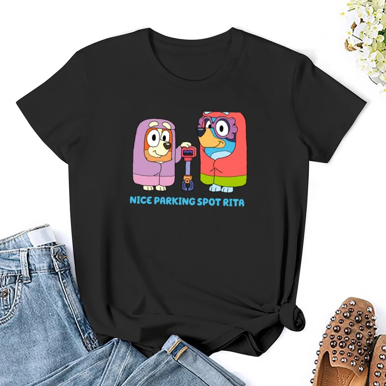 Nice parking spot Rita t-shirt cute tops summer top kawaii clothes white t-shirt dress for Women sexy