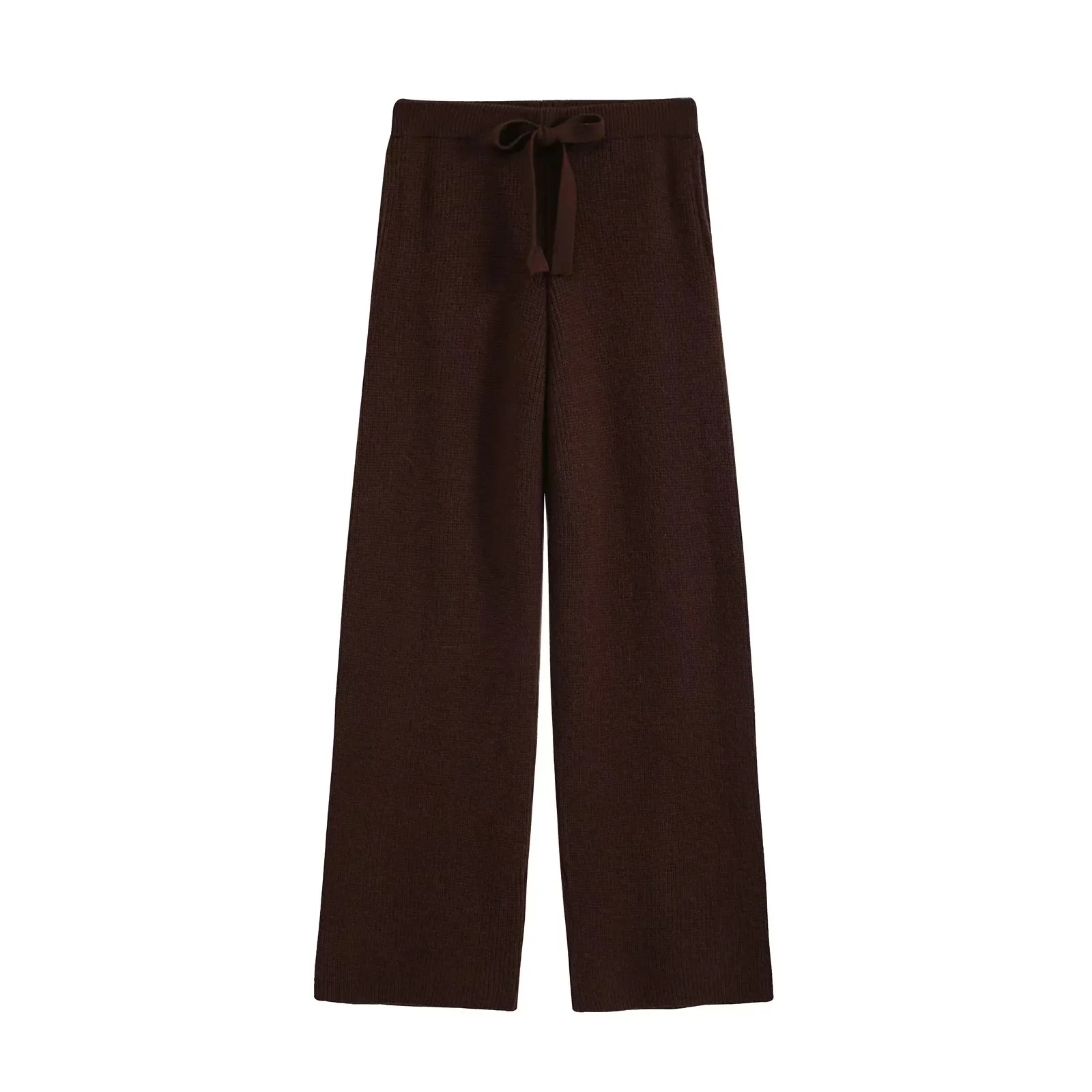 KONDALA Damen Trendiges Pendler-Hosen-Set Reißverschluss-Revers-Strickjacke Elastische Taille Hose Neue Mode 2026 Herbst Winter Freizeit-Set – Detail 19