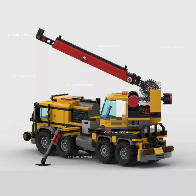 MOC Road Rescue Vehicle, Trailer, Rotary Crane & Wrecker Truck Model Building Blocks Set: Constructor Brick Toy - Perfect Gift