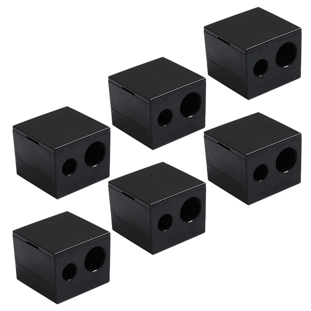 6 قطعة مبراة بطانة الحواجب عالية الجودة أدوات مكتبية عملية للعمل والدراسة والمكتب المنزلي ومبراة أقلام الحواجب السوداء