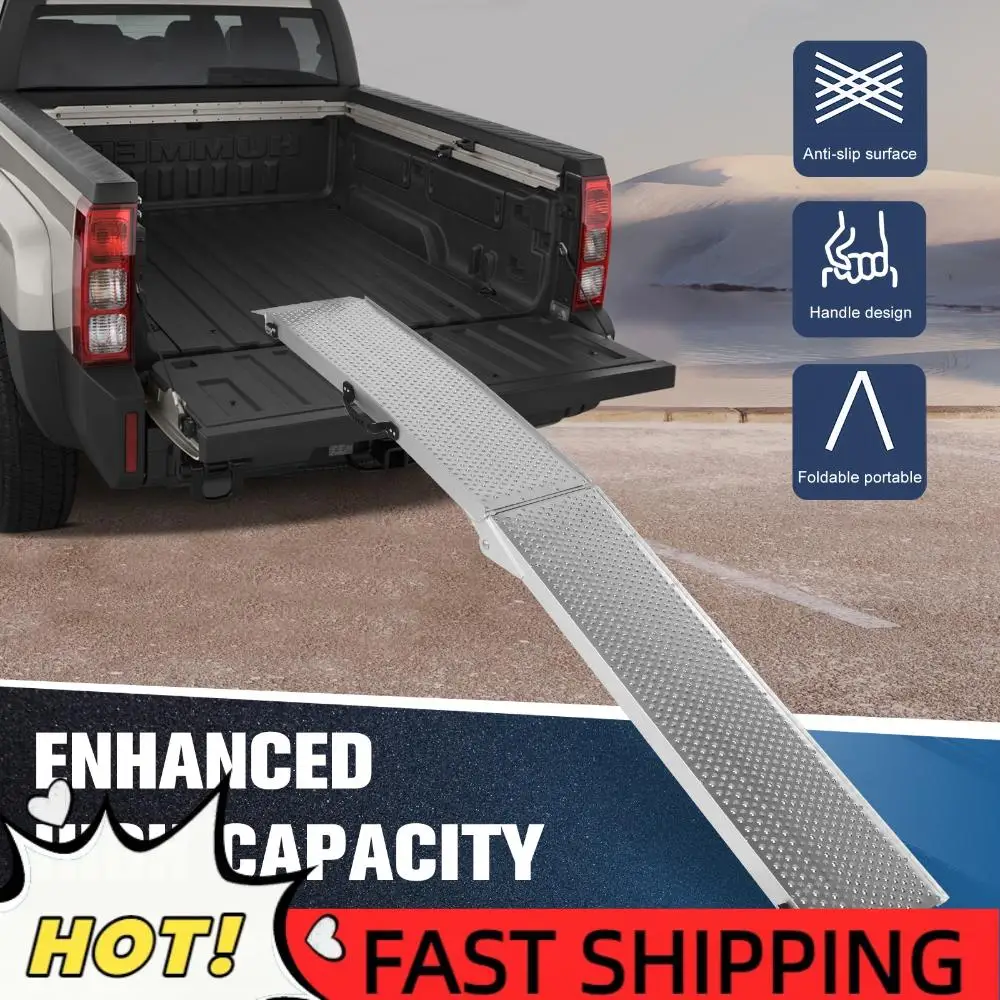 

2Pcs 85inch Aluminum Folding Loading Ramps Foldable Truck Loading Ramps for Motorcycles Lawn Mowers UTVs and More