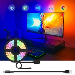 Inteligentny Ambient z podświetleniem podświetlanym monitorem komputer do gier 5V WS2812b RGBIC ekran synchronizacji kolorowy listwa oświetleniowa USB do okien