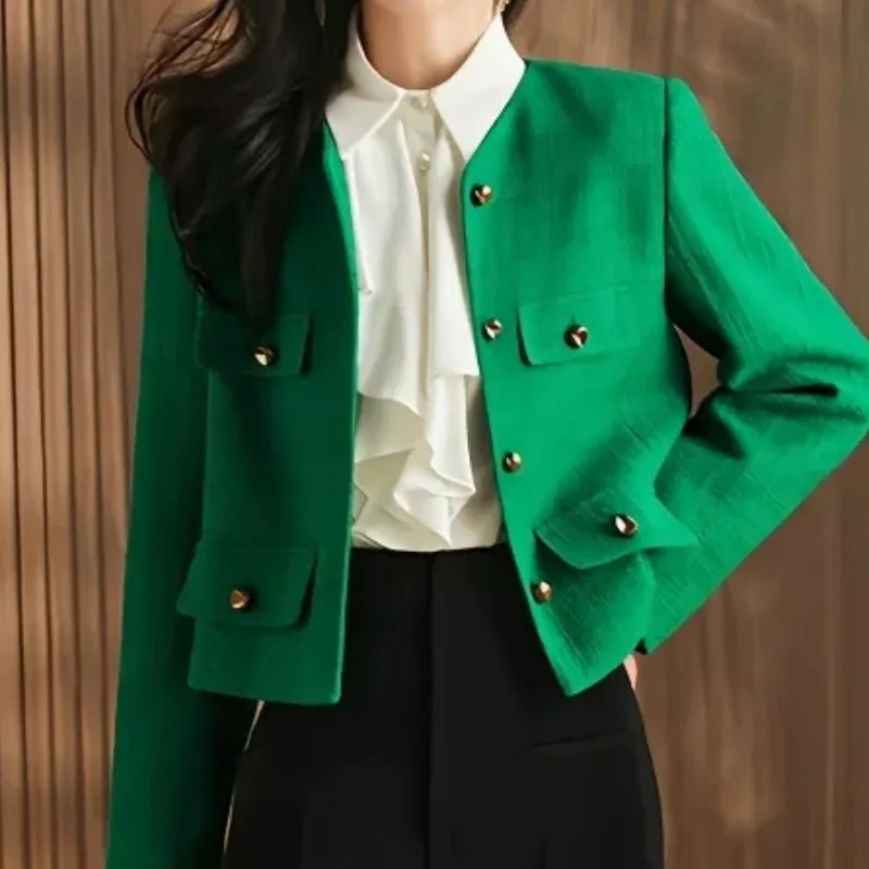 

Faionable ort Quilted Outerwear Women's 2025 Spring Autumn New Korean Sle Slimming High-End Feel Fraance Sle Top