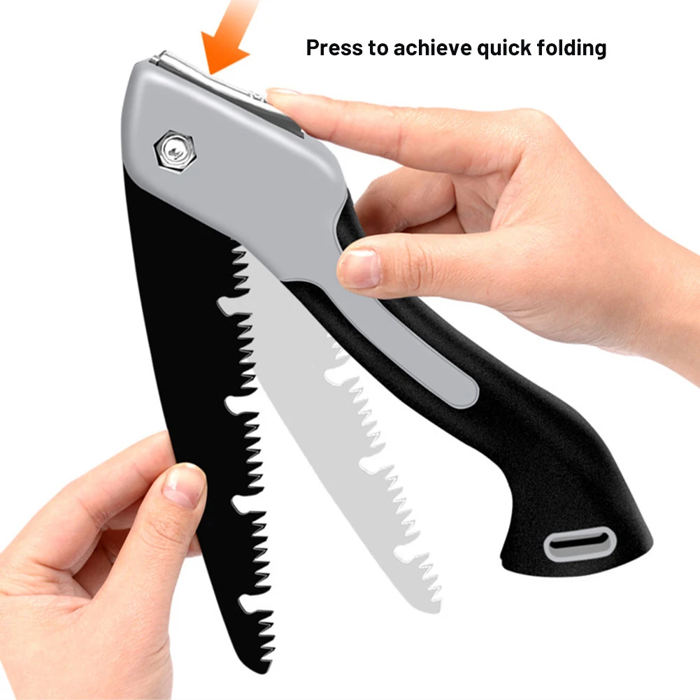 Folding Hand Saw for Wood Branches, Cutting, Tree Trimming, Camping, Backpacking, Hiking, Ergonomic, No-Slip Handle