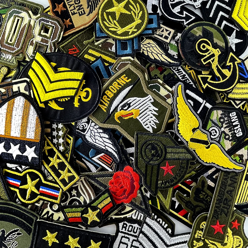 100pcs Random Mix Patch for Clothing Fabric Appliques Iron on Patches for Clothes Decoration Apparel Cloth Embroidery Badge