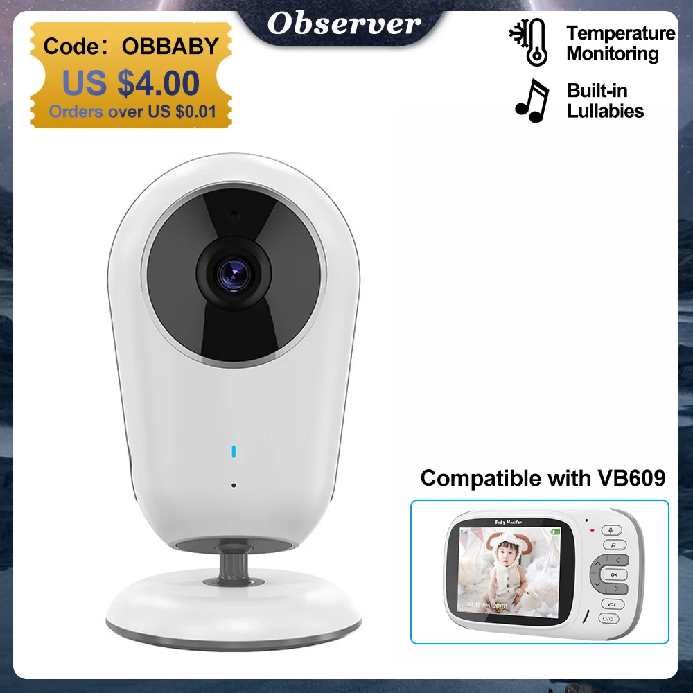 VB609 Baby Monitor Camera IR Night Vision Temperature Monitor Two Way Talk VOX Mode Lullabies Baby Care Babysitter Camera