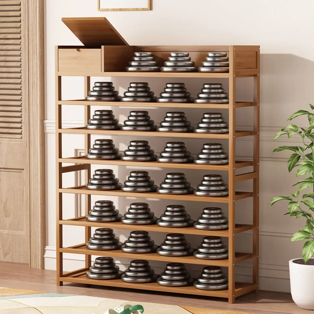 New 6/8 Floors Shoe Rack Household Storage Provincial Space With Box Moisture Proof Environment Protection Simple Cabinet