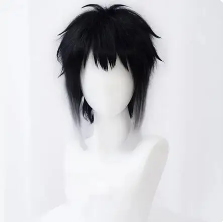 Bungo Bungou Stray Dogs Wigs Ryunosuke Akutagawa Wig Short Black Silver Gray Heat Resistant Hair Anime Cosplay Wig