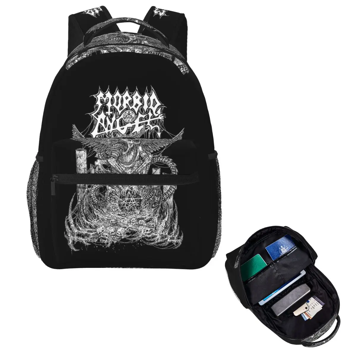 Morbid Angel Blessed Are The Sick 1991 Florida Death Metal Student Backpack School Bag Daypack for Boy Girl Bookbag Shoulder Bag