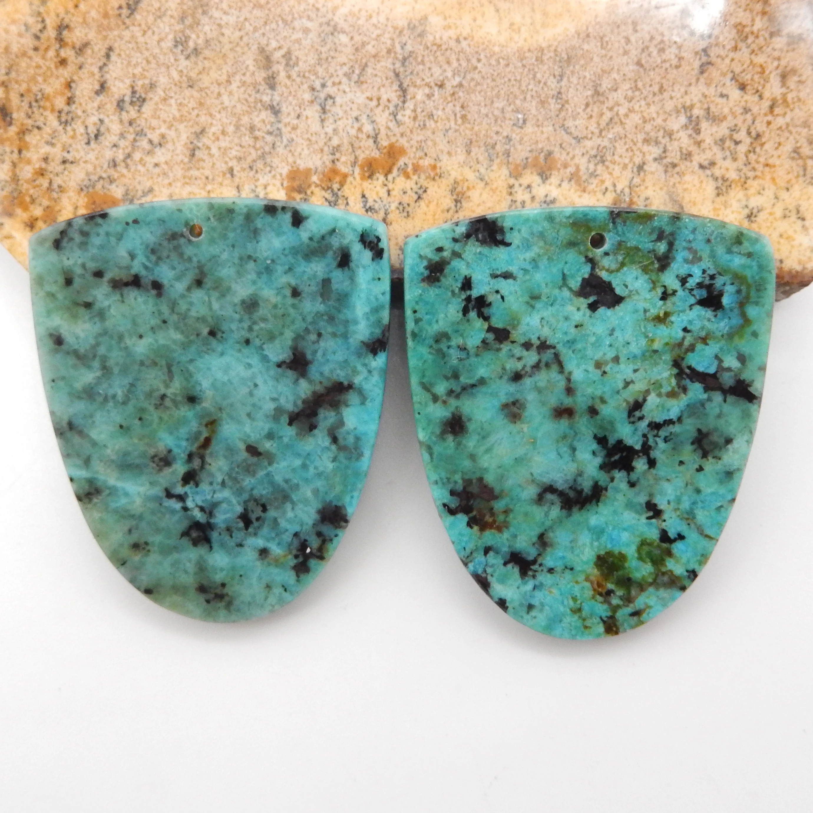 

Natural African Turquoise Gemstone Single Hole Shape Gem Gemstone Fashion Women Earrings,Handmade Jewelry DIY Making