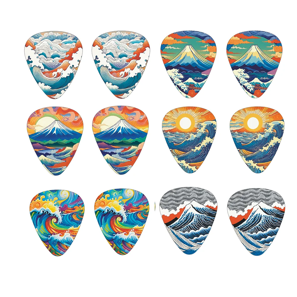 New 0.46/0.71/1.0Mm 12pcs/set Guitar Paddles Cartoon Couples Acoustic Guitar Picks Musical Instrument Accessories Pick Guitar