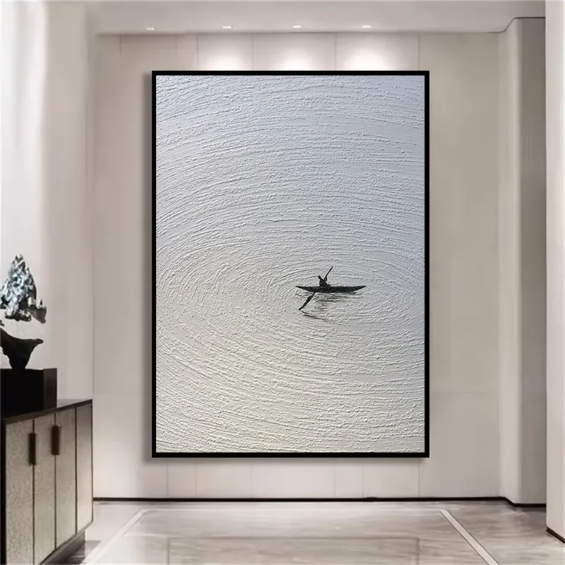 

Abstract Rowing Boat Landscape Texture, Modern Wall Art, Unique Creative Decor Fashion Gift Idea, Unique Home Decor Frameless