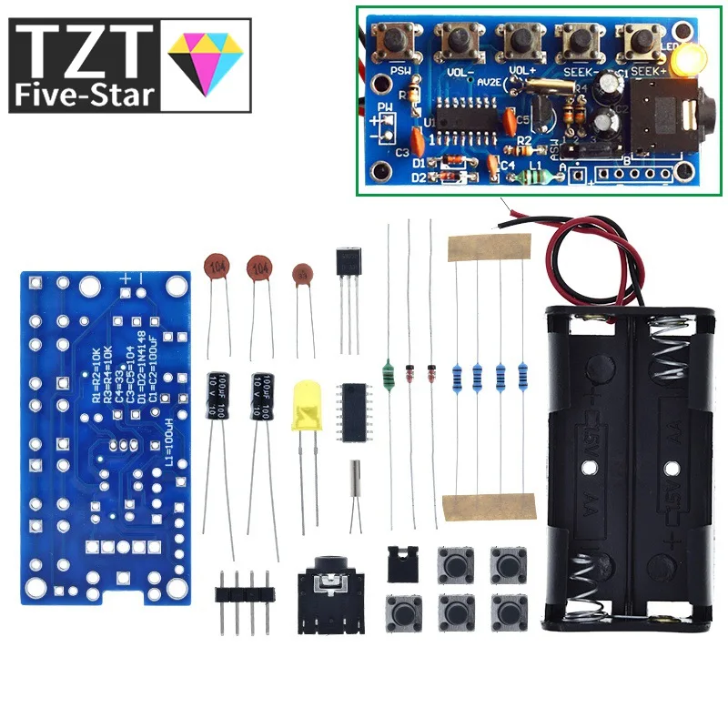TZT 1/3 pièces bricolage Kits électroniques sans fil stéréo FM Module récepteur Radio 76MHz-108MHz DC 1.8V-3.6V