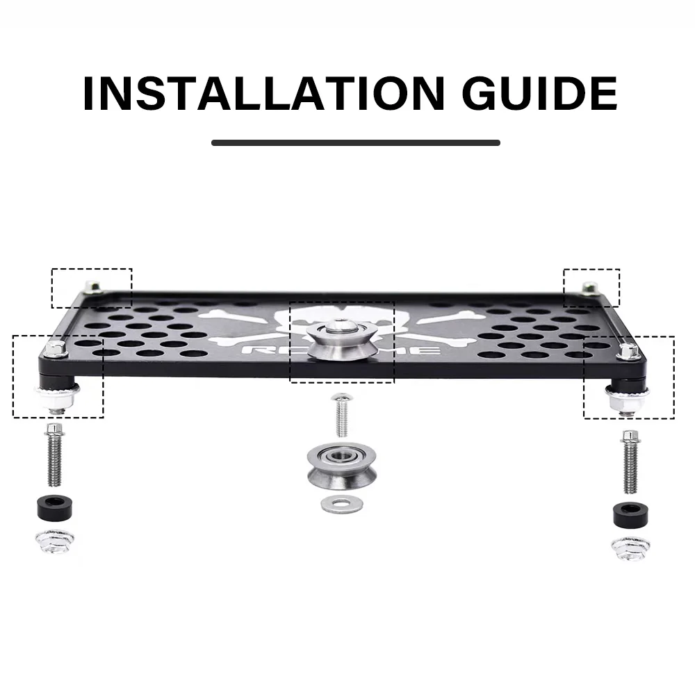 

9IMOD 1/10 RC Crawler Aluminum Roof Plate with Bearing Roller Roof Rack Decor