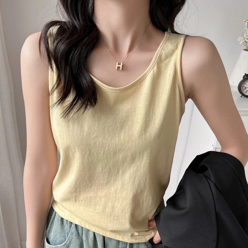 Casual Strap Vest Women's Outerwear Spring Summer Loose Lazy Sle Bal Svel Base Layer Inner Match Top