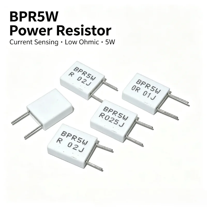 10pcs BPR56 5W 0.01 0.05 0.1 0.15 0.22 0.25 0.33 0.5 ohm Non-inductive Ceramic Cement Resistor 0.1R 0.15R 0.22R 0.25R 0.33R 0.5R