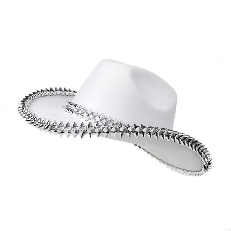 y5jd رعاة البقر قبعة للحفلات الرموز العادية اللون قبعة غربية للمرأة للرياح موديل عرض قبعة