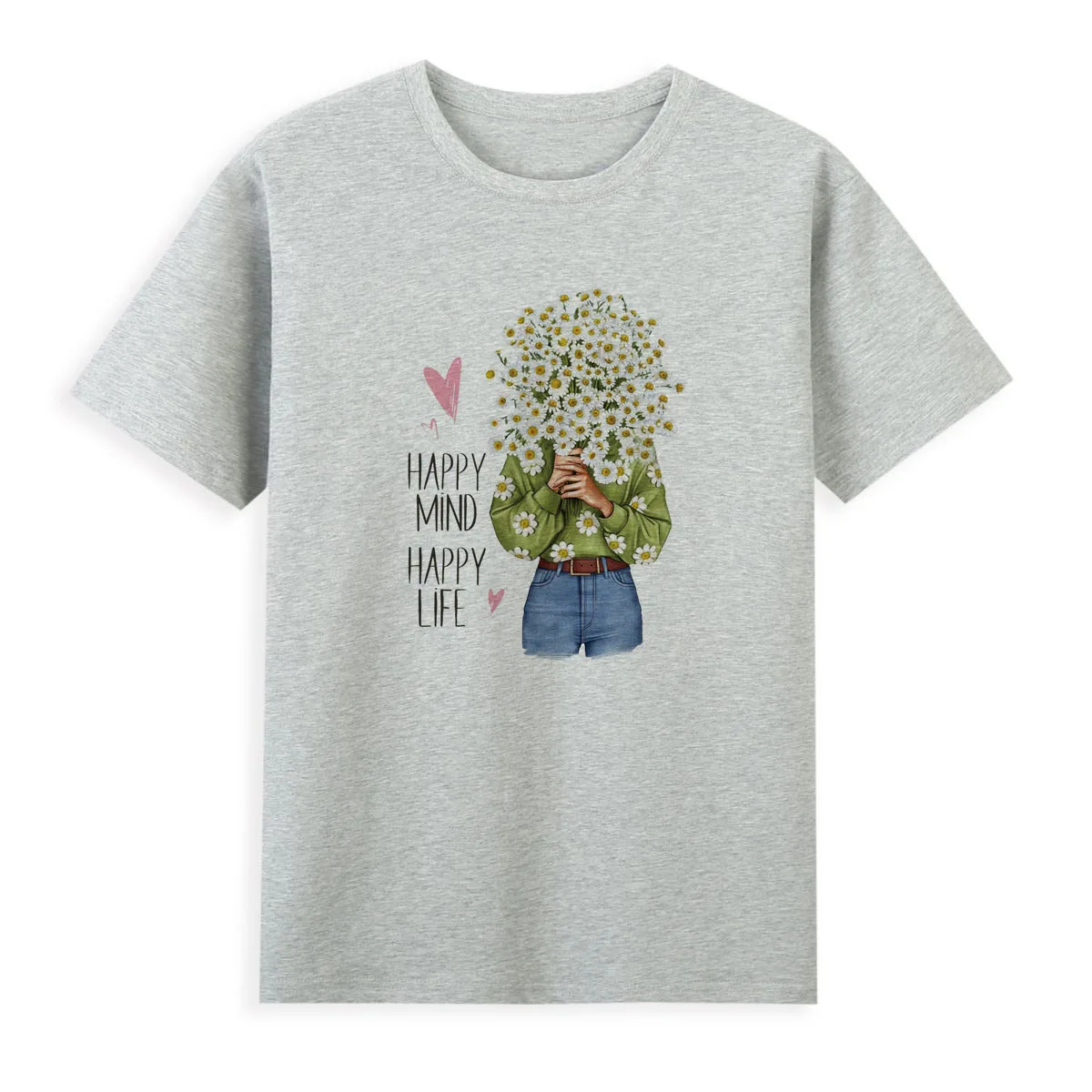 Creative little daisy print T-shirt European fashion personality short-sleeved women Hot casual versatile shirt  A1-59