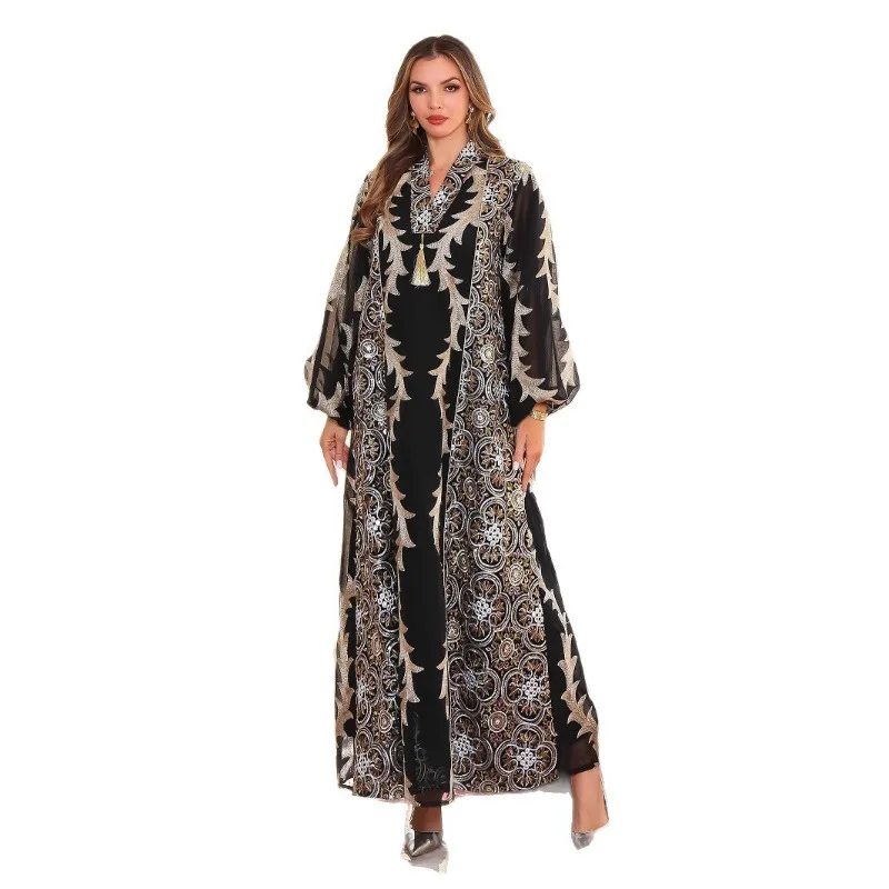 Eid Muslim Dress Women Beading Abaya Mesh Embroidery Split Morocco Party Dress Kaftan Arab Long Robe Vestidos Largos Dubai 2026