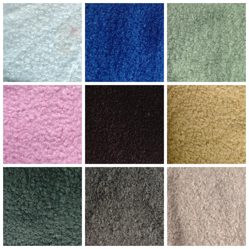 Single Sided Boucle Woolen Fabric, Granular Loop Napped Cloth, Warm Autumn Winter Material for Hats, Shoes & Garment Sewing