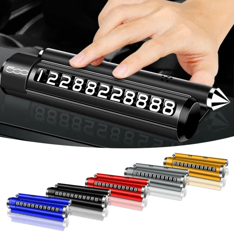 Car Temporary Parking Number Plate Aluminium Alloy Roller Adjustable Car Parking Plate for Fiat 500 500C 500X 500L Abarth 695