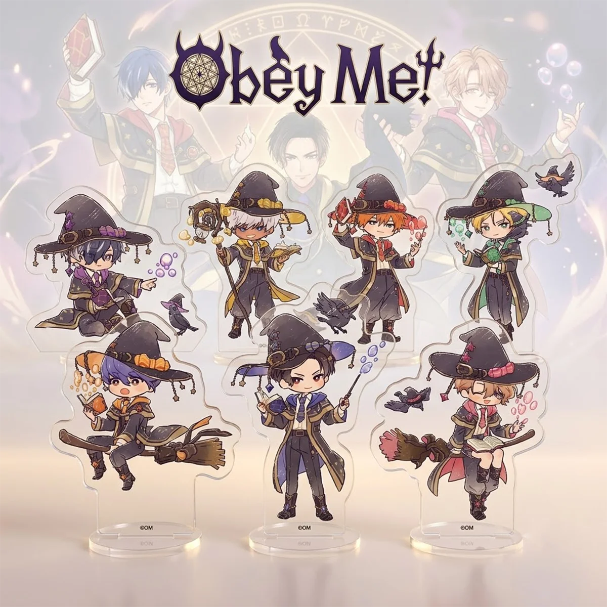Anime Obey Me! 10cm Acrylic Stand,Fan Gift,Mammon Lucifer,bookshelf side partition decor Xmas holiday present keychain
