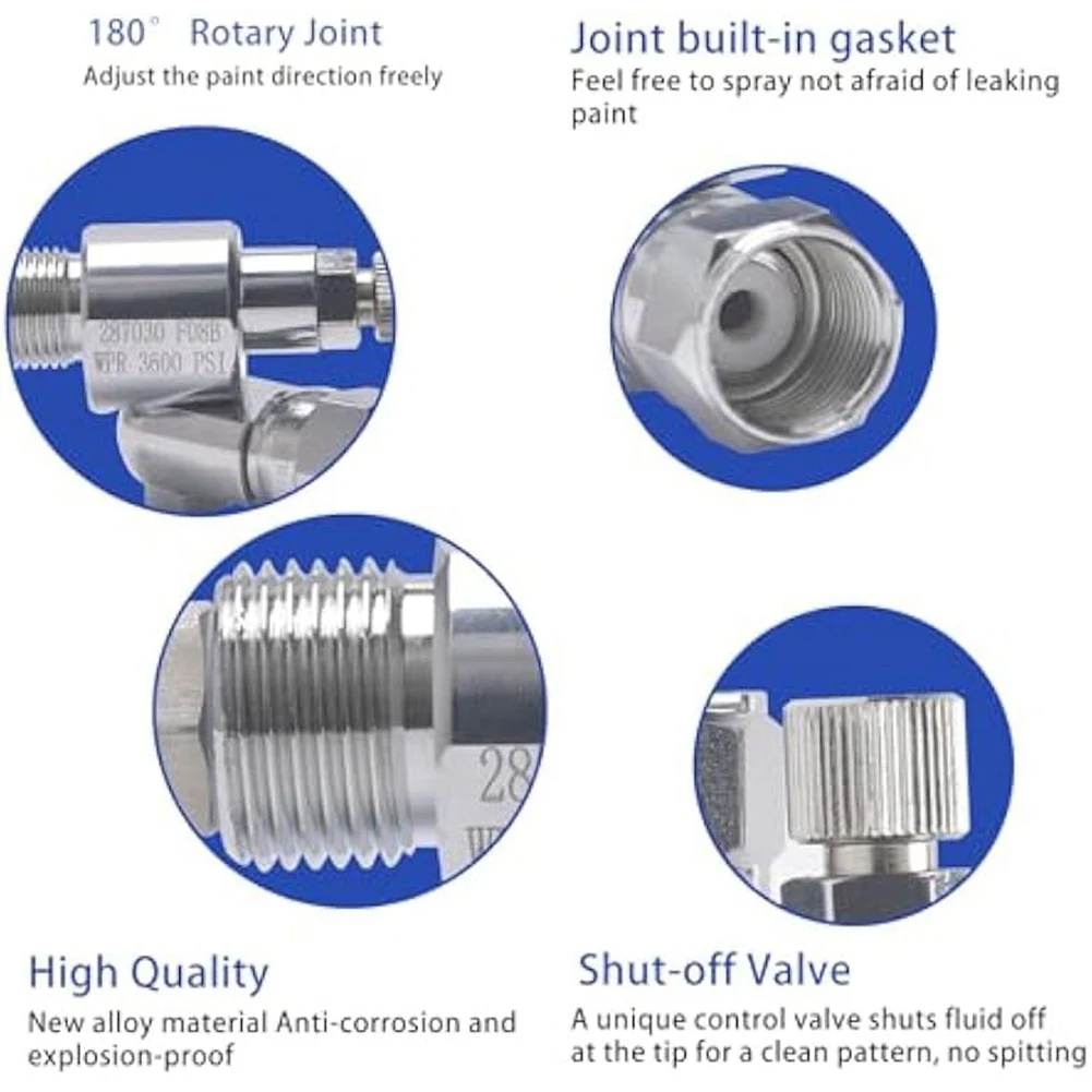 A45M 287030 CleanShot صمام الإغلاق الرشاشات الطلاء بدون هواء وصلة دوارة تمديد الرشاشات الدوارة بدون هواء اتصال الموضوع