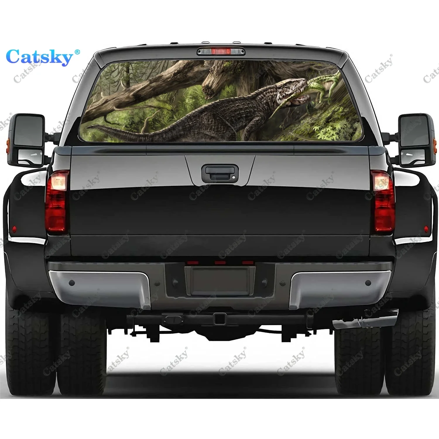 

Animal - Dinosaur Rear Window Decals for Truck,Pickup Window Decal,Rear Window Tint Graphic Perforated Vinyl Truck Stickers