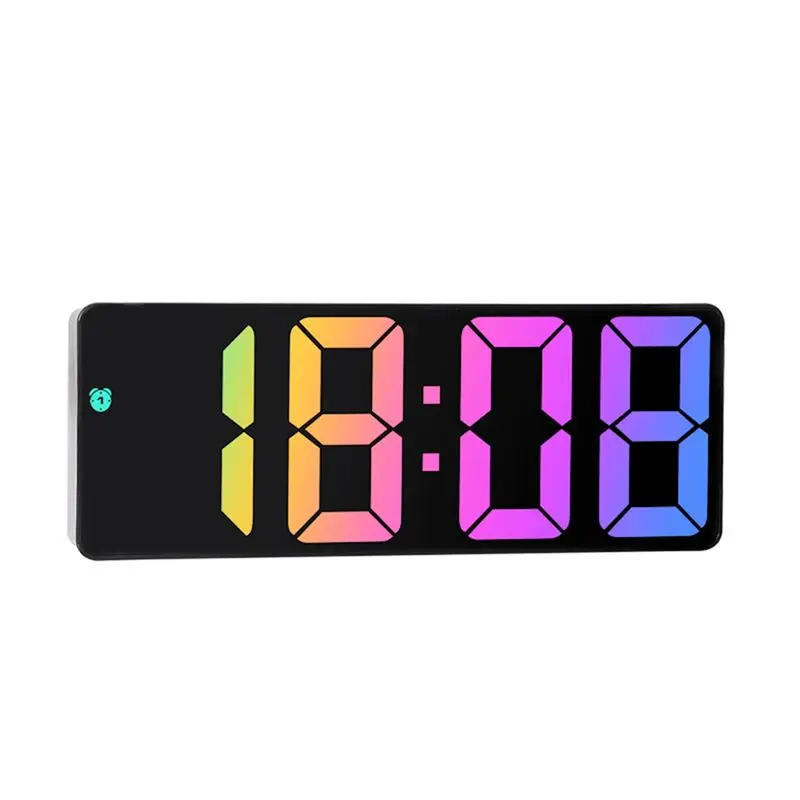 ABJN-LED Large-Character Electronic Clock Bedside Alarm Clock Colorful Large-Screen Clock