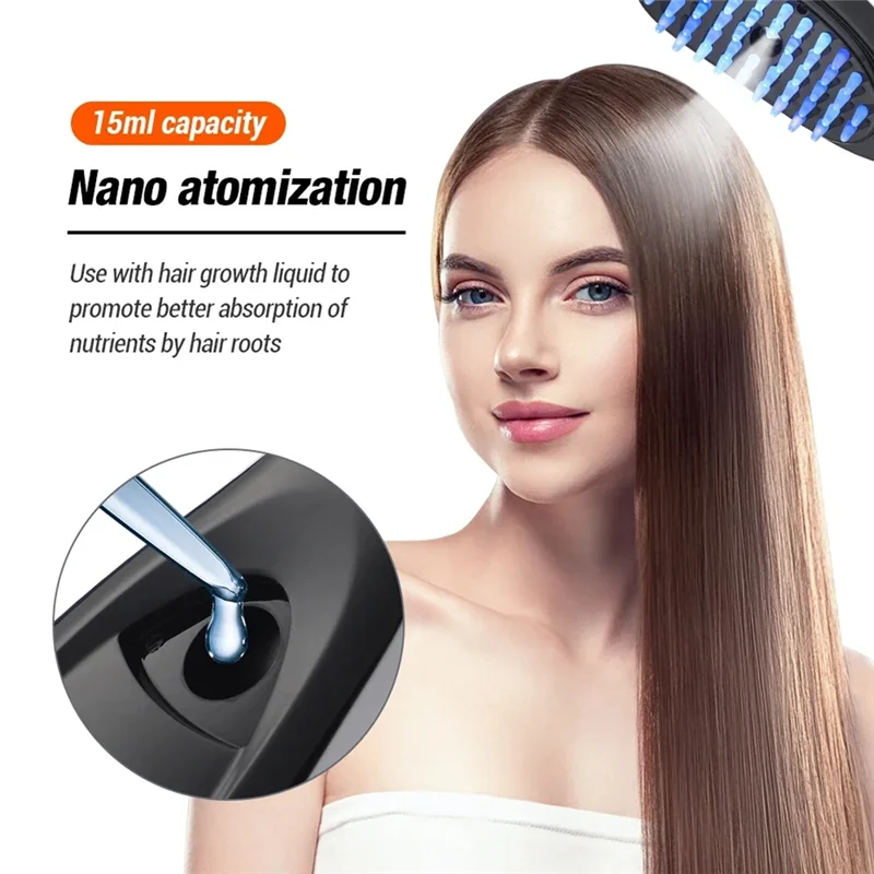 

-A25M Massage Brush Comb Red And Blue Light Meridian Massager Anti-Hair Loss And Hair Growth Instrument