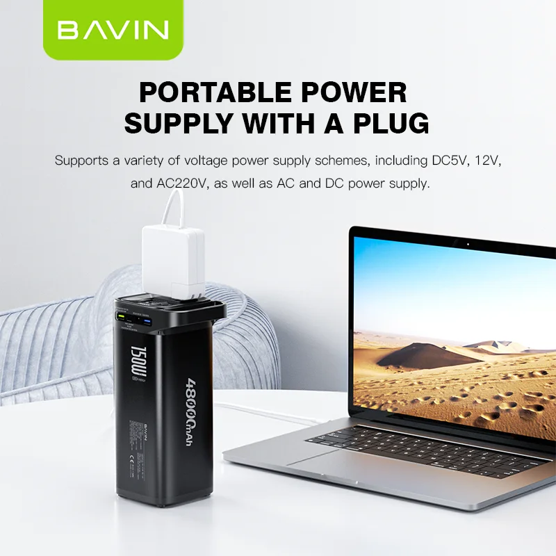 BAVIN PC021S Support 22.5W Fast Charging 150W High Capacity Mini Portable Power Bank Supply Travel Without Power Interruption