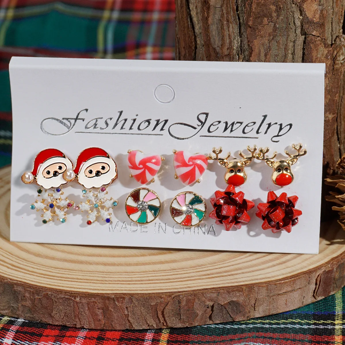 Festive Dangle Earrings Xmas Reindeer Snowflake Set Hypoallergenic Alloy Cartoon Accessories Secret Santa Gift Women