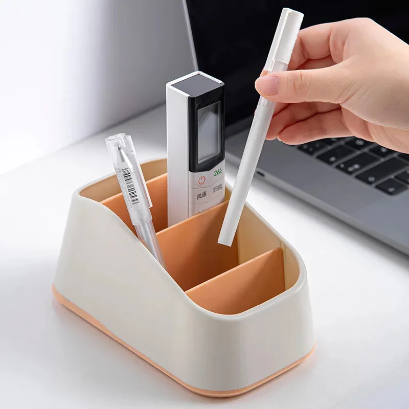 4-Slot Fernbedienung Halter Desktop Storage Box TV Fernbedienung Telefon Trapez Korb Schreibwaren Organizer Fall Home Hotel