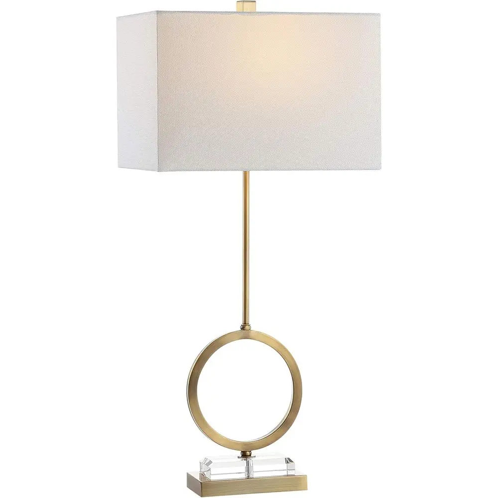 32-inch Clear/Brass Gold Table Lamp Set of 2 for Bedroom, Living Room, Home Office with LED Bulbs Included
