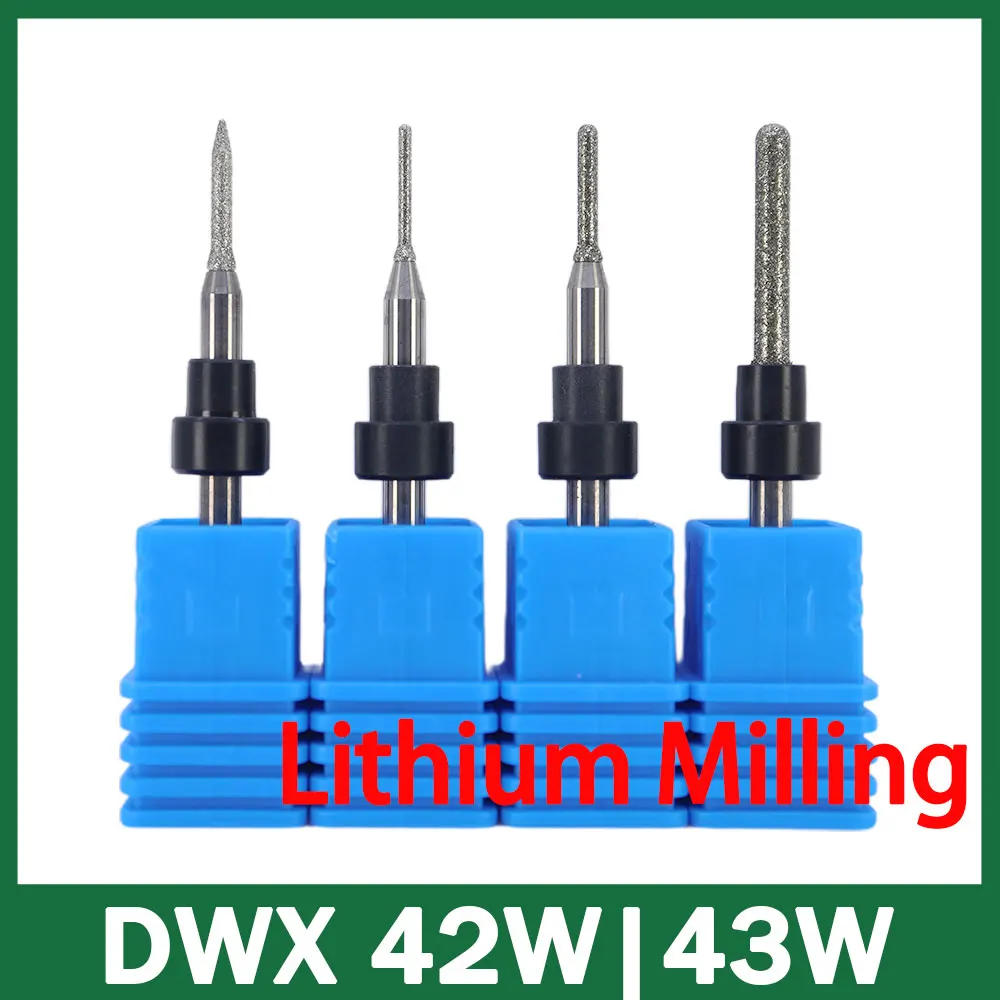 Milling Cutters Compatible with Roland Wet System DWX 42W, DWX 43W for Lithium Disilicate, Titanium Premill