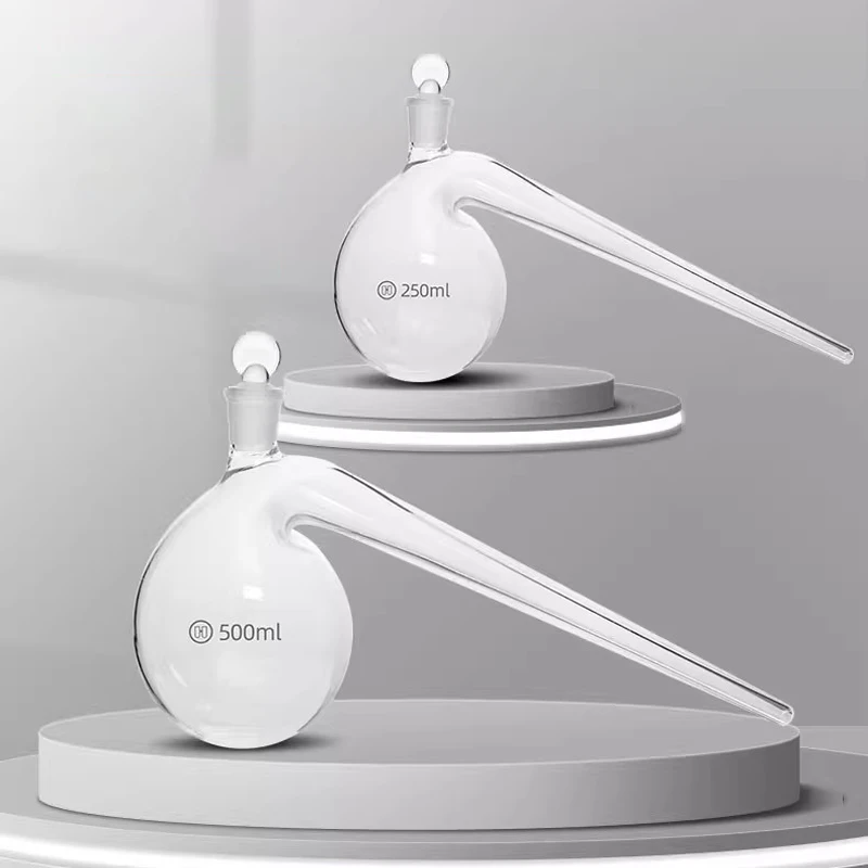 معوجة البورسليكات المختبر مع قارورة التقطير سدادة قارورة معقوفة 125 مل ~ 2000 مل أدوات كيميائية تجريبية #1