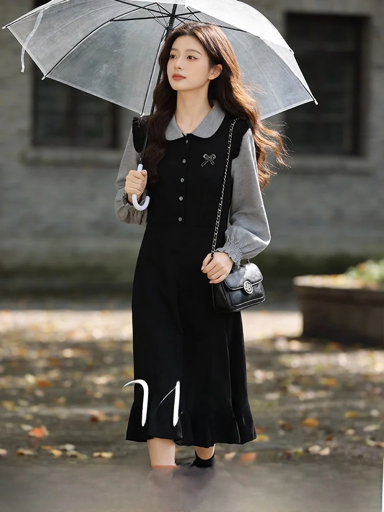 

plus Size Women's Dress Slimming High Waist A-Line Skirt Long Sleeve Commute Style Spring New Arrival Elegant Beautiful