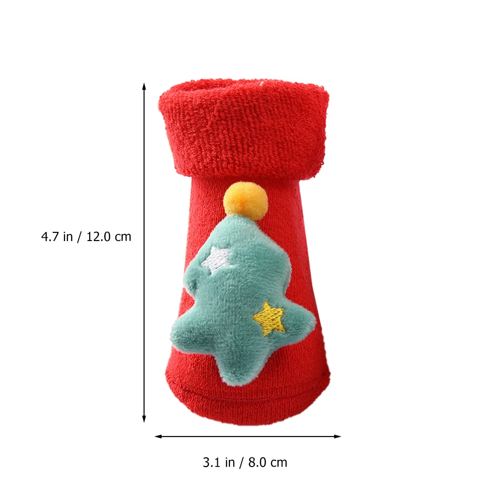綿セット厚手の綿暖かいベビークリスマスソックスベビー冬靴下滑り止め新生児ホリデーパーティーの装飾
