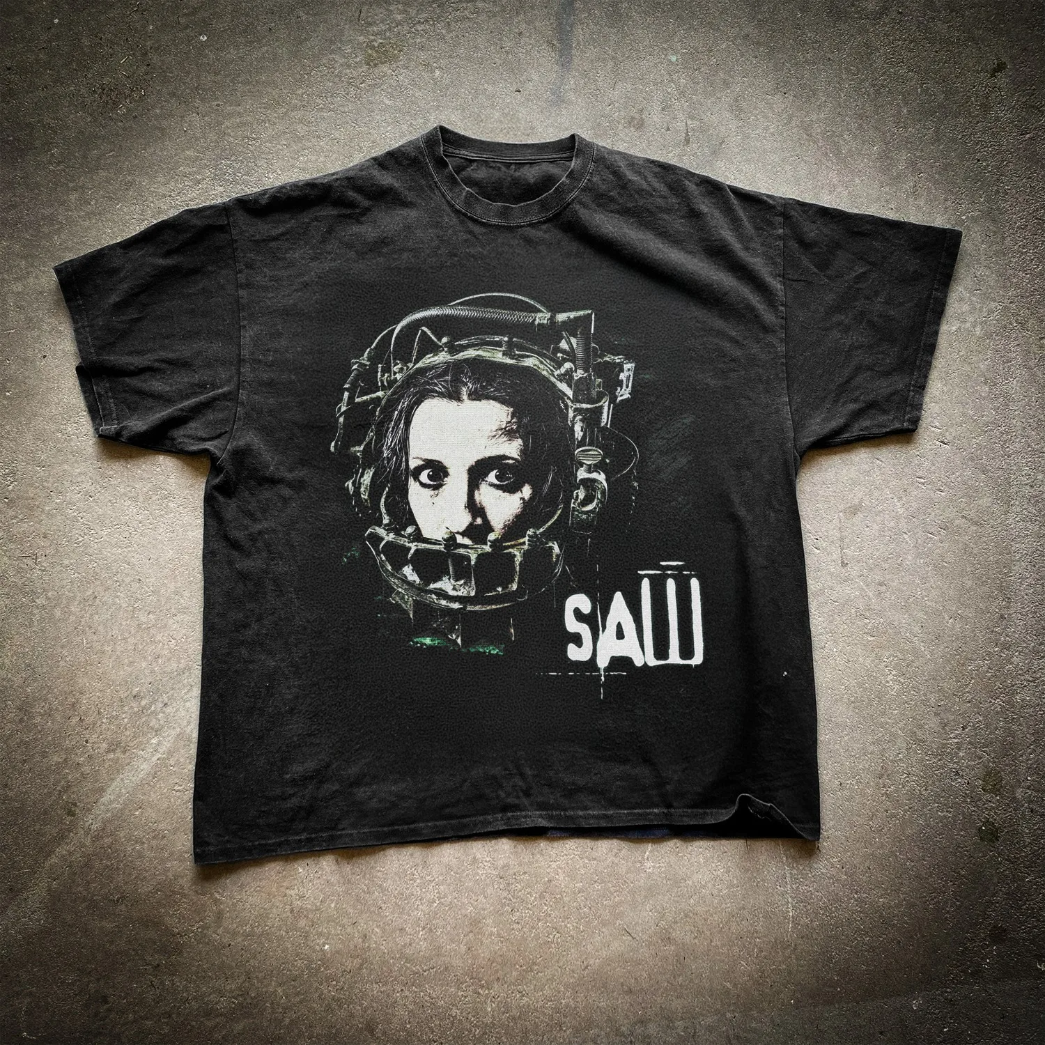 Saw Vintage Horror Movie Reverse Bear Trap Retro Graphic T-Shirt Cotton Men Women Streetwear Tee