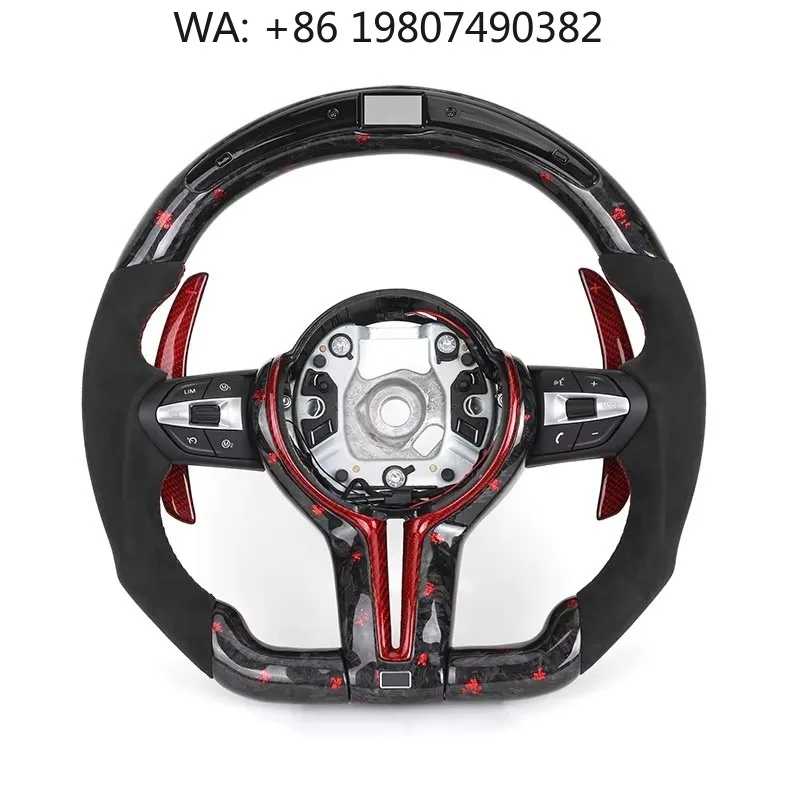 

High Bright LED Forged Carbon Fiber Steering Wheel, Custom Sport Refit Parts Fit Latest Generation Multi Chassis Luxury Vehicle