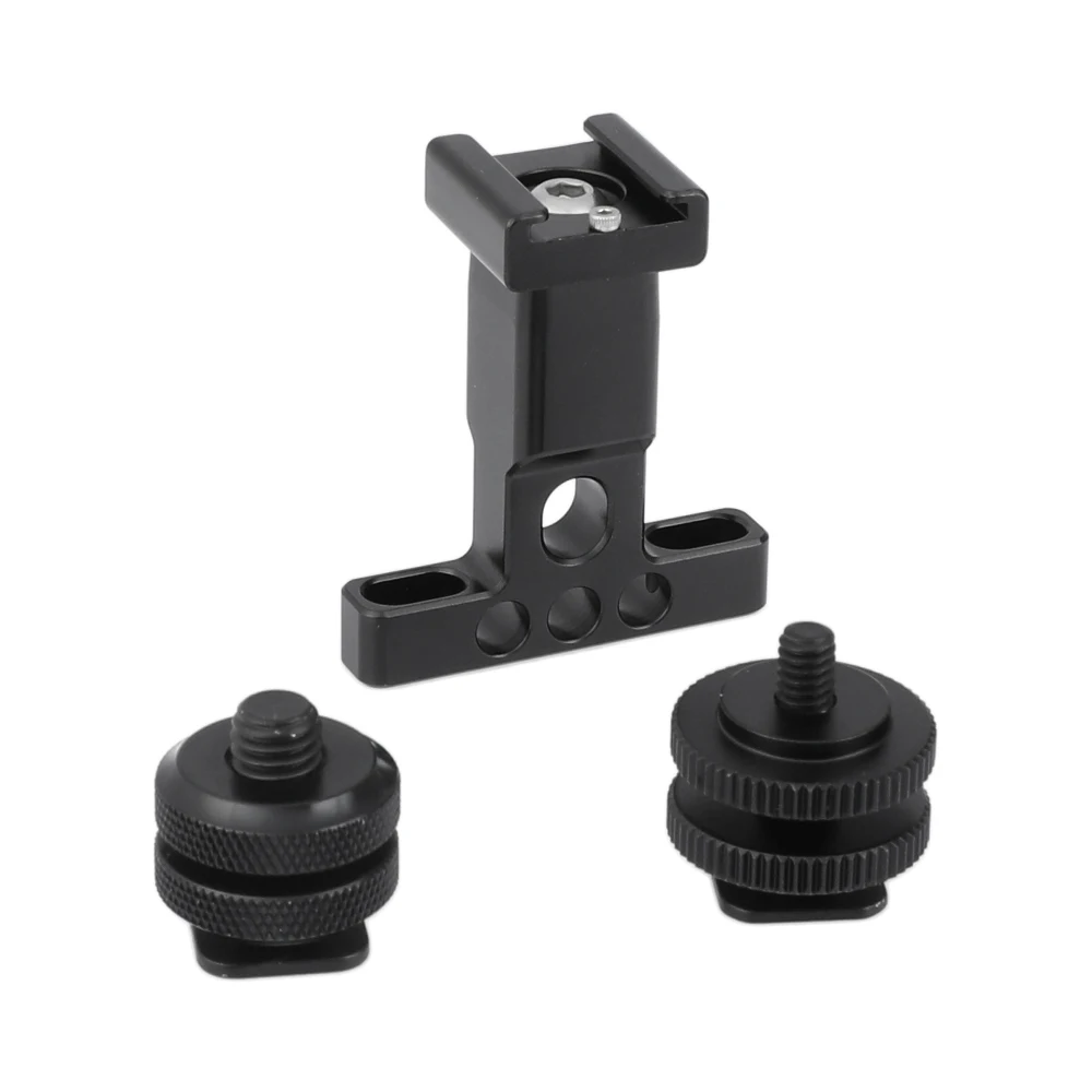 HDRIG Camera 1/4" & 3/8" Cold Shoe Mount With 1/4" Thread Holes Support Holder Lock Nuts For Camera Cage