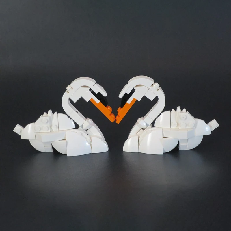 

96 шт. MOC Love Swans, строительные блоки, рождественский подарок, вдохновляет неограниченное количество творчества для творческих строителей, инновационные